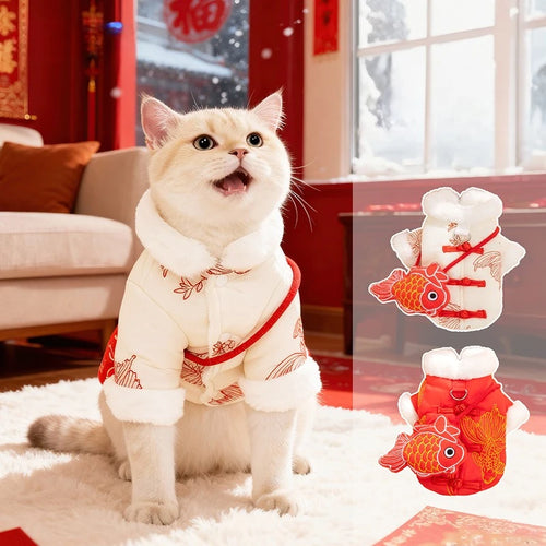 Cheongsam Winter Pet Costume